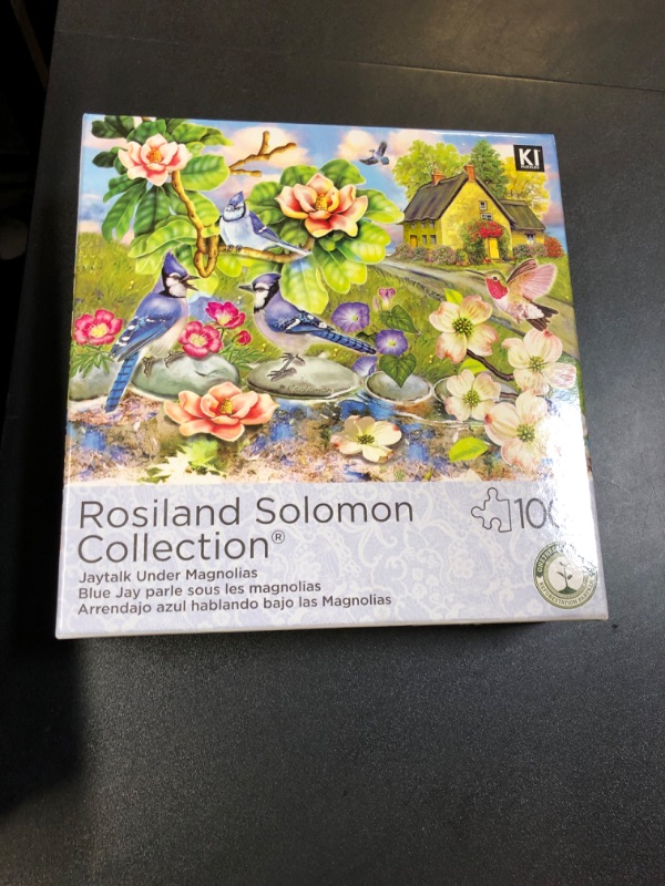 Photo 1 of 1000 Piece Puzzle for Teens and Adults – Challenging, Difficult, Hard Jigsaw – Rosiland Solomon Jaytalk Under Magnolias – Colorful Bird Art Puzzle 27x20 Inches