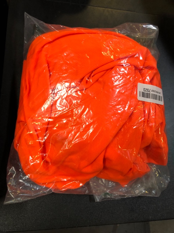 Photo 1 of L&M® Hi Vis T Shirt Safety Lime Orange Long Sleeve HIGH Visibility (US, Alpha, 4X-Large, Regular, Regular, Orange)