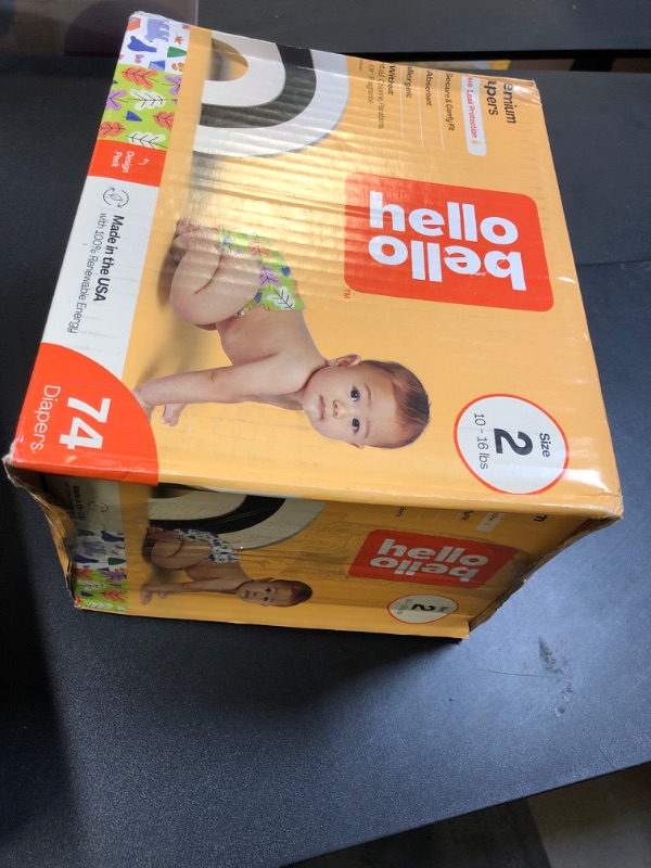 Photo 1 of Hello Bello Premium Diapers Size 2, Happy Camper & Live Leaf Love Designs, 74ct Club Box