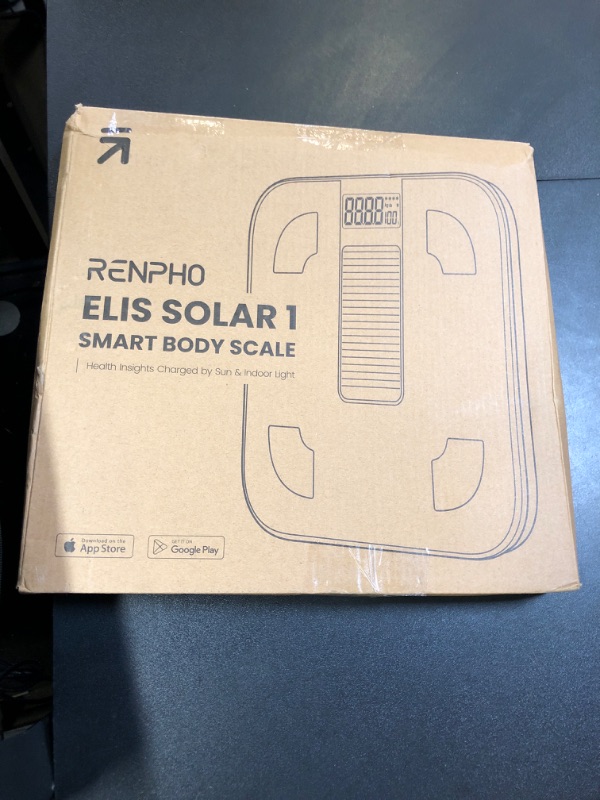 Photo 1 of RENPHO Smart Scale with Endless Power, Solar-Powered Scale for Body Weight, No Batteries Needed, Digital Bluetooth Body Fat Scale, Body Composition Monitor with Smart App, 400 lbs-Elis Solar 1
