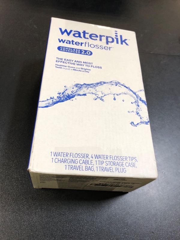 Photo 1 of Waterpik Cordless Advanced 2.0 Water Flosser For Teeth, Gums, Braces, Dental Care With Travel Bag and 4 Tips, ADA Accepted, Rechargeable, Portable, and Waterproof, Black WP-582, Packaging May Vary