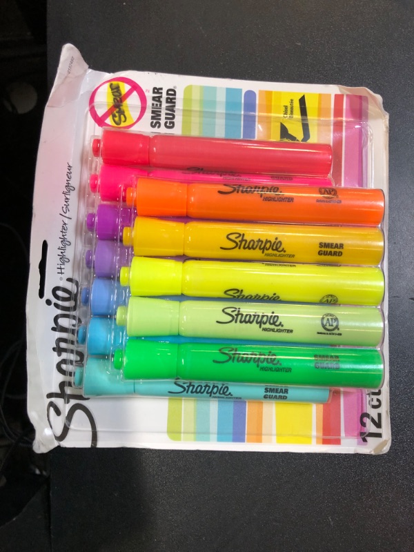 Photo 1 of Sharpie Tank Style Highlighters Chisel Tip Fluorescent Highlighter Marker Set Office And Teacher Supplies Assorted 12 Count