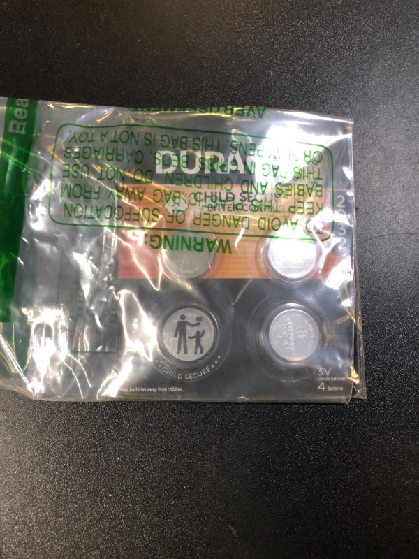 Photo 1 of Duracell 2032 Lithium Battery. 4 Count Pack. Child Safety Features. Compatible with Apple AirTag, Key Fob, and other devices. CR2032 3V Cell. 2032 Battery, Lithium Coin