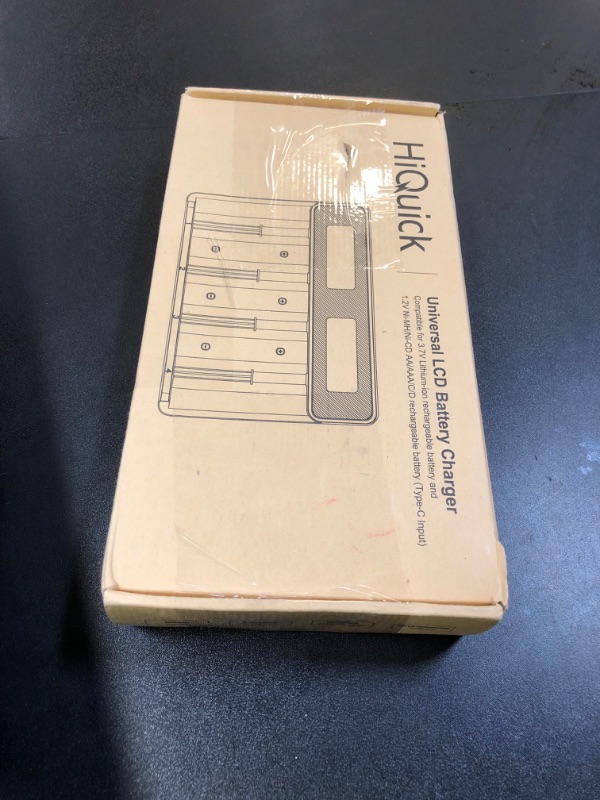 Photo 1 of HiQuick Rechargeable D Batteries with Charger, 4 Bay Universal Battery Charger with Built-in Cable for 3.7V Lithium ion 18650 21700 14500 26650 18350 and 1.2V Ni-MH Ni-CD AA AAA C D Battery