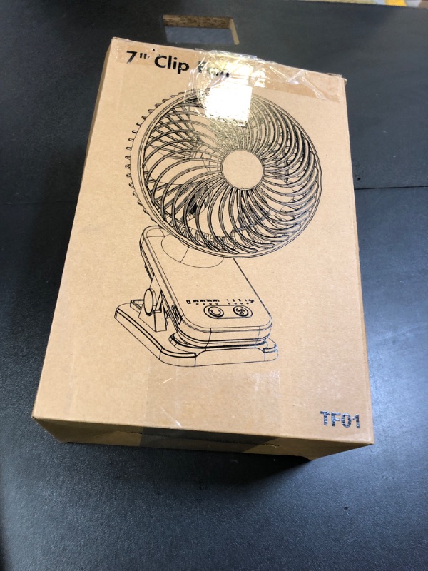 Photo 1 of 7-Inch Clip On Fan,10000mAh Rechargeable Battery Operated Desk Fan,Auto Oscillation Stroller Fan,Max 40Hrs Cooling,4 Speeds Table Fan with Sturdy Clamp for Golf Cart Office Treadmill Travel Outdoor