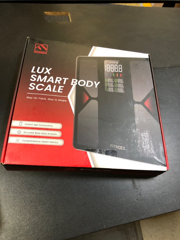 Photo 1 of FITINDEX Smart Scale with BMI, Body Fat, Muscle Mass, Scale for Body Weight and Fat Percentage, High Accurate Bluetooth Scale with Large Display, 13 Body Composition Analyzer Sync APP, 500lbs, 11.8"