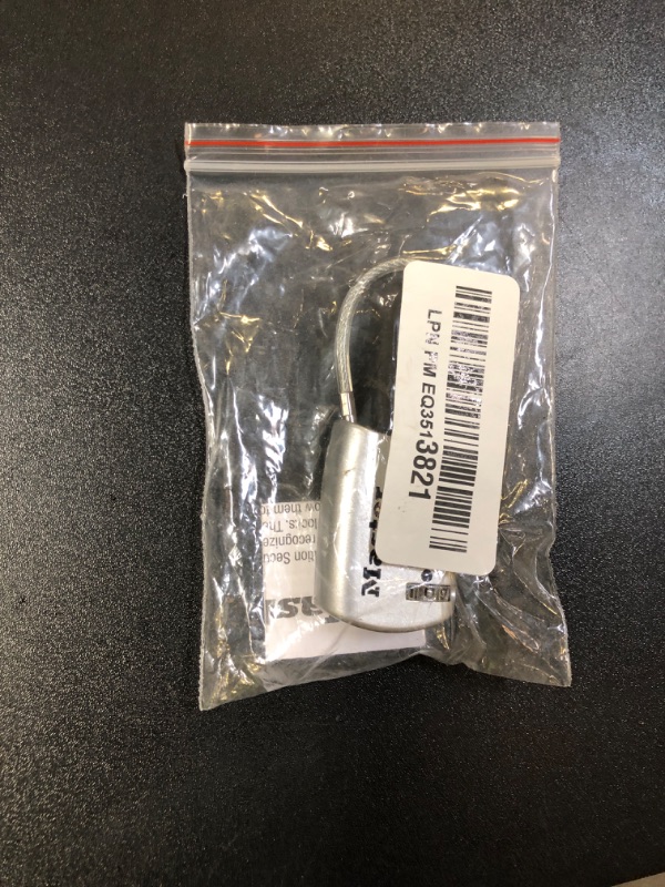 Photo 1 of Master Lock Padlock, Set Your Own Combination TSA Locks for Luggage, Travel Zipper Lock with Cable Shackle is 1-3/16 in. Wide, Colors May Vary, 4688T, 2 Count (Pack of 1)