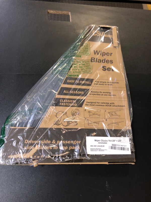 Photo 1 of OEM Quality Windshield Wiper Blades, 22” and 22” DSV Standard Car Wiper Blades With Universal U/J Hook Only, Automotive Replacement Wiper Blades for my Car, Water Repellency Wiper Blade, Pack of 2