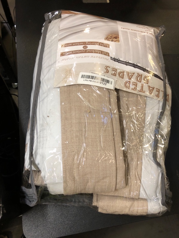 Photo 1 of Pinch Pleated Drapes Linen Room Darkening Curtains 96 Inches Long for Bedroom, Taupe Black Out Floor to Ceiling Sound Dampening Double Layer Living Room Viral Windows Burg 2 Panels Set Burlywood Birch