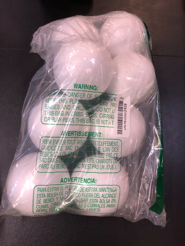 Photo 1 of 8PCS 4 Inch White Foam Balls Polystyrene Craft Balls Foam Balls for Easter Art Craft Household School Projects and Christmas Party Decorations
