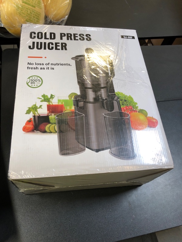 Photo 1 of Juicer Machines with 5.4" Large Feed Chute, 400W Cold Press Juicer for Whole Vegetables and Fruits, Slow Masticating juicer Easy to Clean Juice Extractor Machine High Juice Yield(Titanium Gray)