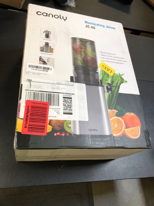 Photo 1 of Cold Press Juicer, 5.3" Wide Feed Chute Juice Extractor Machine with 400W, High Juice Yield, Slow Masticating Juicer for Whole Vegetables & Fruits, Stainless Steel
