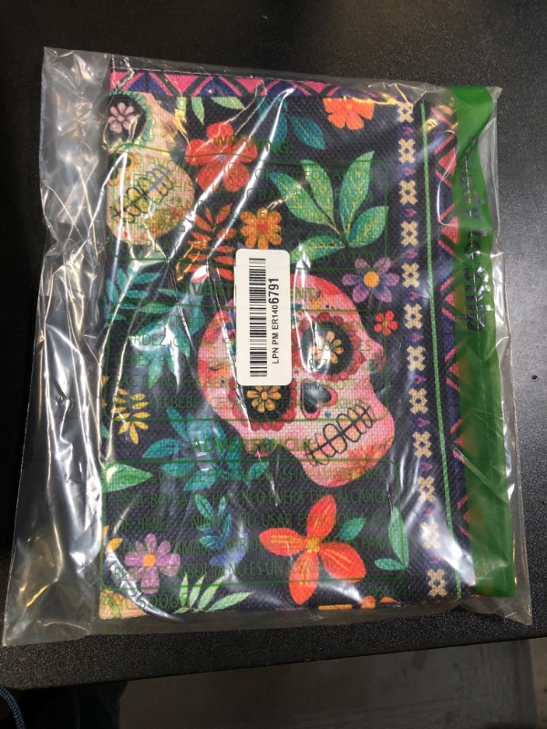 Photo 1 of Artoid Mode Mexican Sugar Skull Dia De Los Muertos Table Runner, Day of The Dead Altar Kitchen Dining Table Decoration for Home Party Decor 13x72 Inch