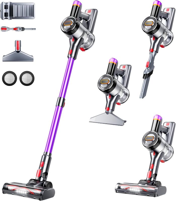 Photo 1 of Cordless Vacuum Cleaner, 500W 40Kpa 60Mins Vacuum Cleaners for Home, Self-Standing Stick Vacuum with LDE Display, Wall Mount Charging, Anti-Tangle Wireless Vacuum for Carpet Pet Hair Hardfloor
