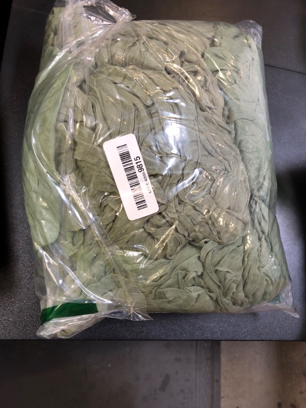 Photo 1 of 10 Pack Sage Green Cheesecloth Table Runners, 10ft Wide Gauze Boho Table Runners for Bridal Shower Wedding Birthday Party Table Decorations