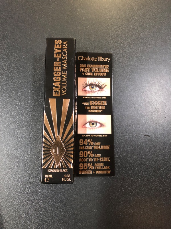 Photo 1 of Charlotte Tilbury Exagger-Eyes Volume Mascara - Volumizing Black Mascara with 28-Hour Smudge-Proof & Flake-Proof Wear - Designed with a Ultra-Curved Brush