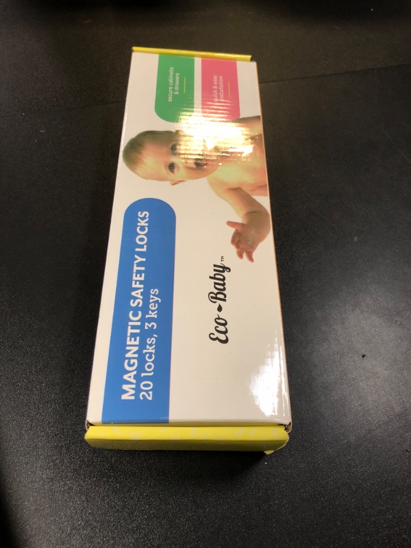 Photo 1 of Eco-Baby Magnetic Cabinet Locks for Babies - Keyless, White, 20 Pack and 3 Keys