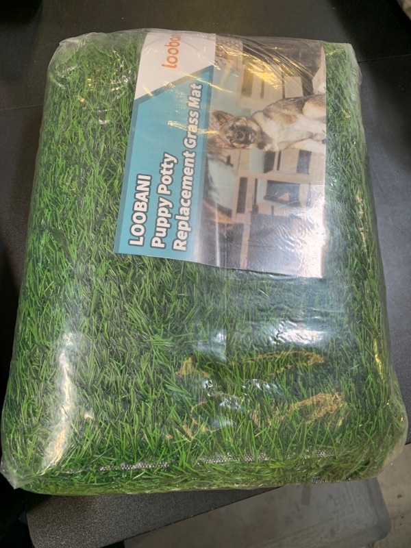 Photo 1 of LOOBANI Dog Grass Pee Pads, Artificial Dog Grass Pads for Potty Tray, Fake Grass for Dogs to Pee On, Outdoor Indoor Pee Grass for Dog Potty (31*51 inch)
