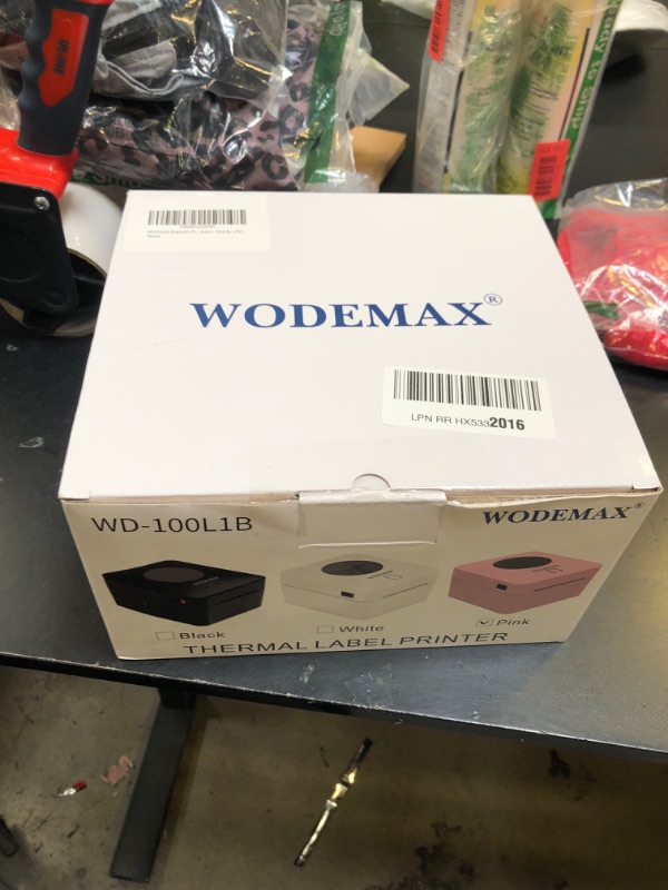 Photo 1 of WODEMAX Thermal Shipping Label Printer 4x6 Label Print,Bluetooth Thermal Label Printer,Circle Sticker Printer,Sticker Printer for Small Business,Widely Used for Amazon, Ebay (Pink)