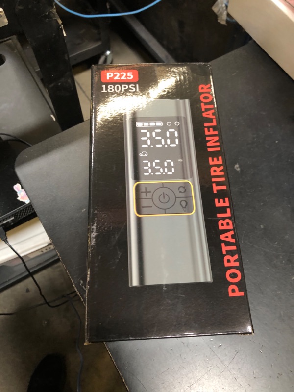 Photo 1 of Tire Inflator Portable Air Compressor, 20000mAh 180PSI & 4X Faster Air Pump- with Digital Pressure Gauge, LED Light and Auto Shut, Cordless Air Pump for Cars, Bikes, Balls, Motorcycles and More.