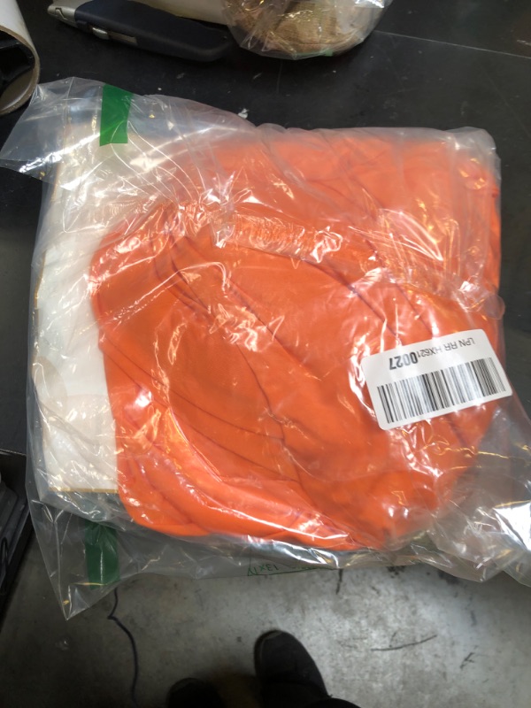 Photo 1 of 1 Pack Orange Table Clothes for 4 Foot Rectangle Tables, One-Piece Wrinkle Resistant Stretch Spandex Table Covers with Skirt for Event Banquet Wedding Birthday Party