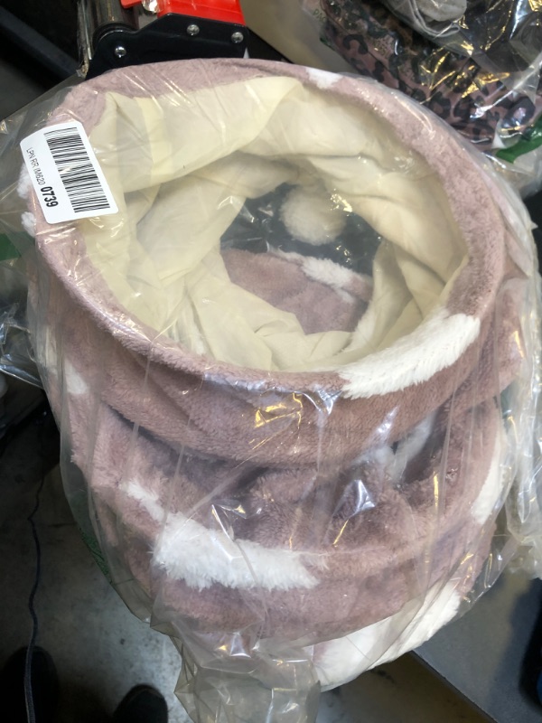 Photo 1 of Tempcore Flannel Pet Cat Tunnel Tube Cat Toys 3 Way Collapsible, Cat Tunnels for Indoor Cats, Kitty Tunnel Bored Pet Toys Peek Hole Toy Ball Puppy, Kitty, Kitten, Rabbit Daisy Burlwood