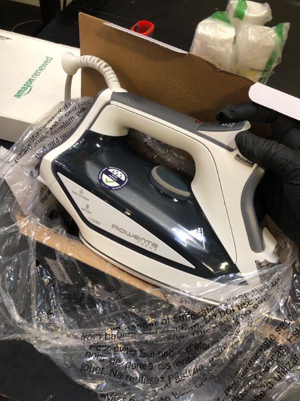Photo 1 of Rowenta Iron Steamer for Clothes, Focus Stainless Steel Soleplate, 400 Microsteam Holes, Powerful Steam Iron, Lightweight, Leakproof, 1725 Watts