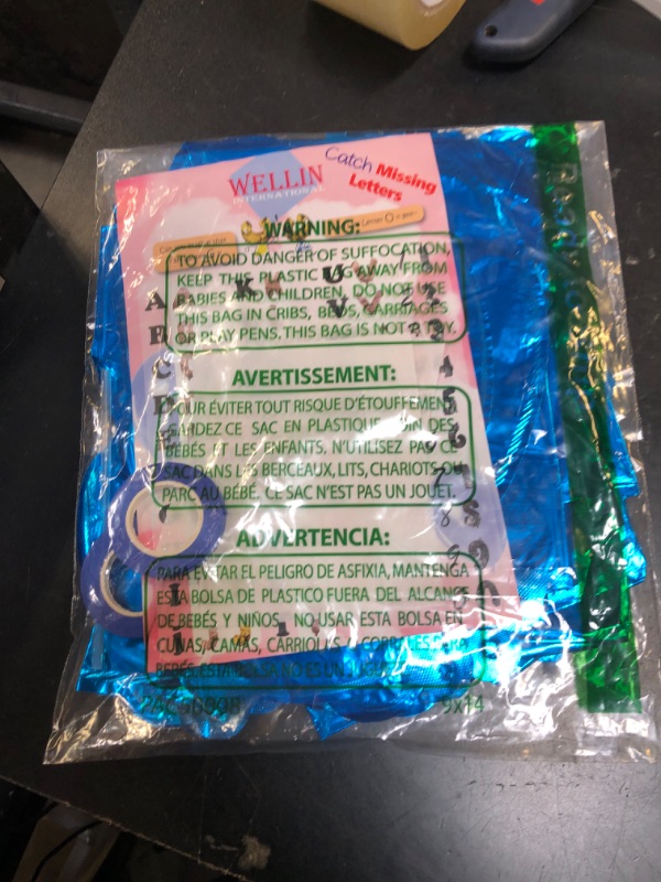 Photo 1 of [20 Pcs] 16" Blue Foil Number Balloons (2 sets of 0-9) - Mylar Aluminum Hanging Decorations for Graduation, Birthday, Christmas & New Year's Eve Parties