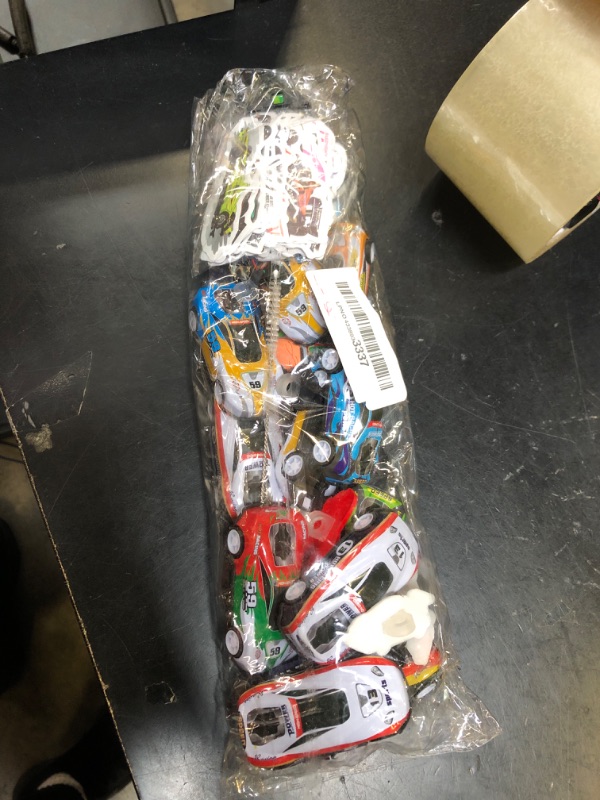 Photo 1 of 108PCS Race Car Party Favors - Themed Birthday Goodie Bags with Party Straws, Bubble Slap Bracelets, DIY Car Stickers, Pencil Caps