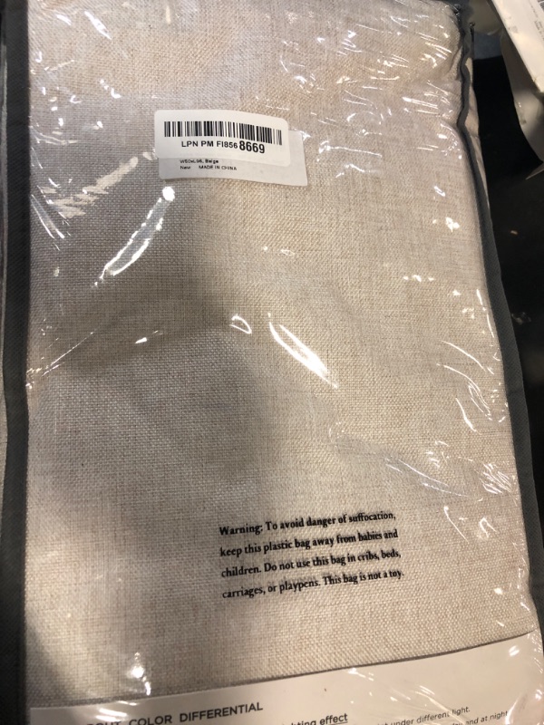 Photo 1 of 100% Blackout Shield Linen Blackout Curtains for Bedroom 96 Inches Long, Back Tab/Rod Pocket Living Room Drapes, Thermal Insulated Blackout Curtains 2 Panels Set, 50" W x 96" L, Beige