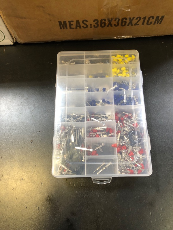 Photo 1 of Linkstyle 820pcs Electrical Connector Pins Terminal Kit, 21 Types 1/1.5/1.8/2.2/2.8/3.5mm Non-Insulated Crimp Male Female Wire Harness Pins, with Waterproof Plug and Extractor Tool for Car Repair Boat
