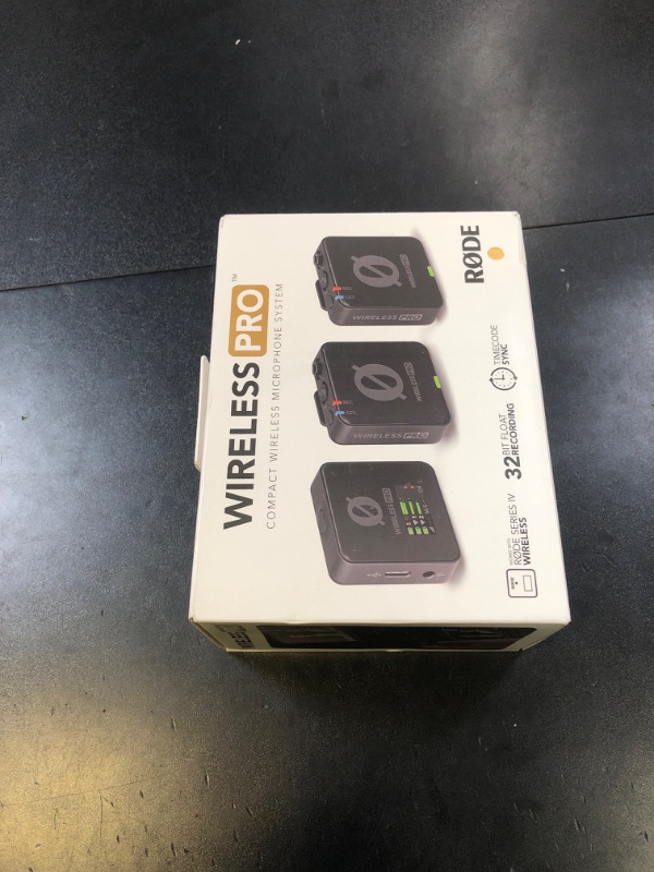Photo 1 of RODE Wireless PRO Compact Wireless Microphone System with Timecode, 32-bit Float On-board Recording, 2 Lavalier Microphones and Smart Charge Case for Filmmaking and Content Creation