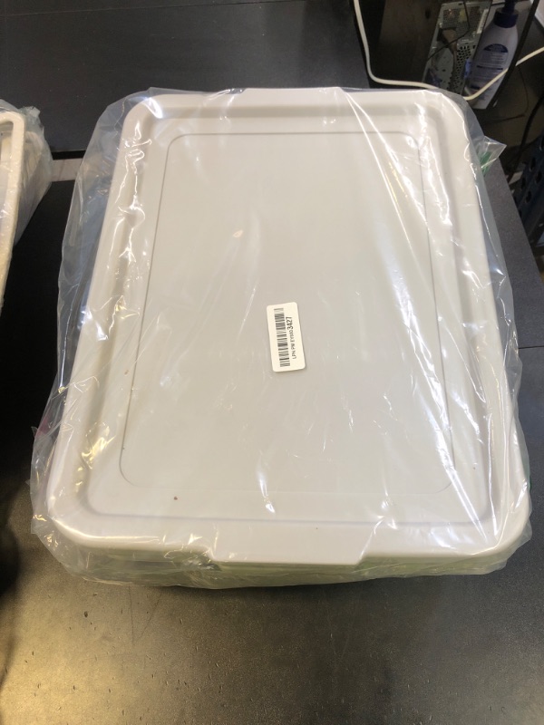 Photo 1 of Wekioger 3 Pack Bus Tubs Commercial, 13 L Meat Tubs with Lids, Silver Grey