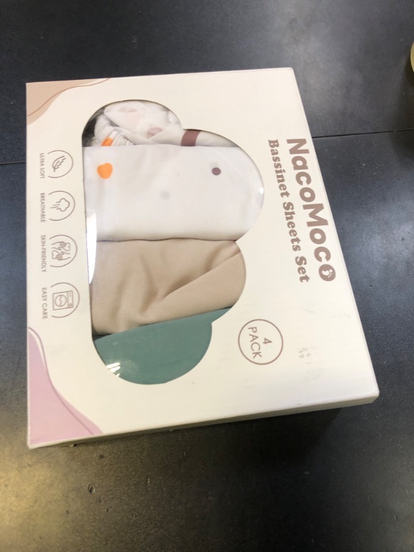 Photo 1 of 4 Pack Bassinet Sheets - 33"x20" Bedside Bassinet Sheets for Baby Delight, Angelbliss, Maxi-COSI & Most Regular Size Bedside Sleeper | Ultra Soft & Skin Friendly Bassinet Fitted Sheets for Boys Girls