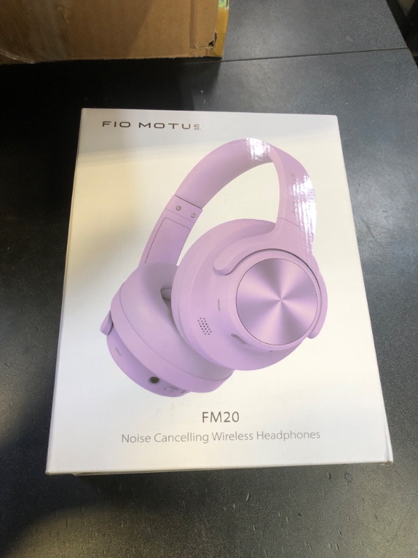Photo 1 of FIO MOTUS Noise Cancelling Headphones: Wireless Over Ear Bluetooth Headphones with 130H Playtime - Hi-Res Sound Custom EQ via App Deep Bass Comfort Fit Ear Cups for Travel Home Office