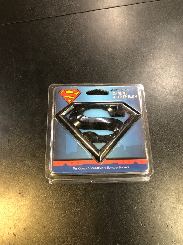 Photo 1 of Elektroplate Officially Licensed DC Comics Superman Black All Metal Emblem for Cars, Trucks, and All Auto | Universal Fit at 4.2" x 3.0" | Weatherproof