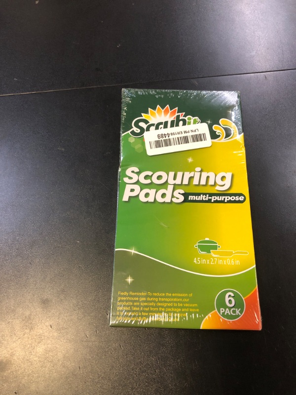 Photo 1 of 6 Scrub Sponges Kitchen by SCRUBIT, Multi-Purpose Scouring Pads, Non-Scratch Cleaning Sponges for Dishes, Pots & Non-Stick Cookware - Long Lasting Dish Scrubbers for Kitchen, Bathroom & More