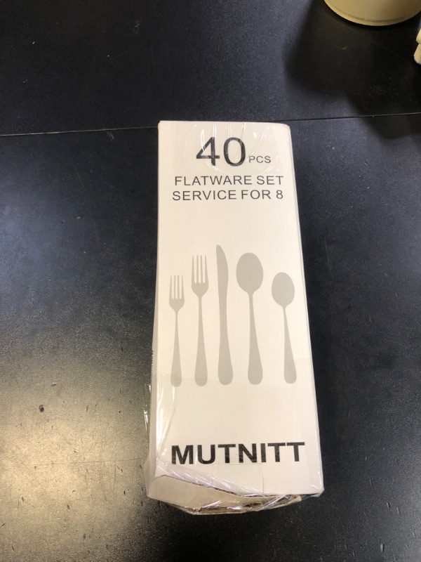 Photo 1 of 40 Piece Silverware Set Service for 8,Premium Stainless Steel Flatware Set,Mirror Polished Cutlery Utensil Set,Durable Home Kitchen Eating Tableware Set,Include Fork Knife Spoon Set,Dishwasher Safe