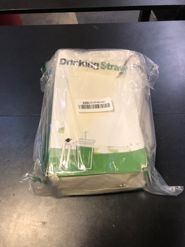 Photo 1 of [400 Pcs] Black Individually Wrapped Disposable Plastic Straws(7.5" longX0.23" diameter)