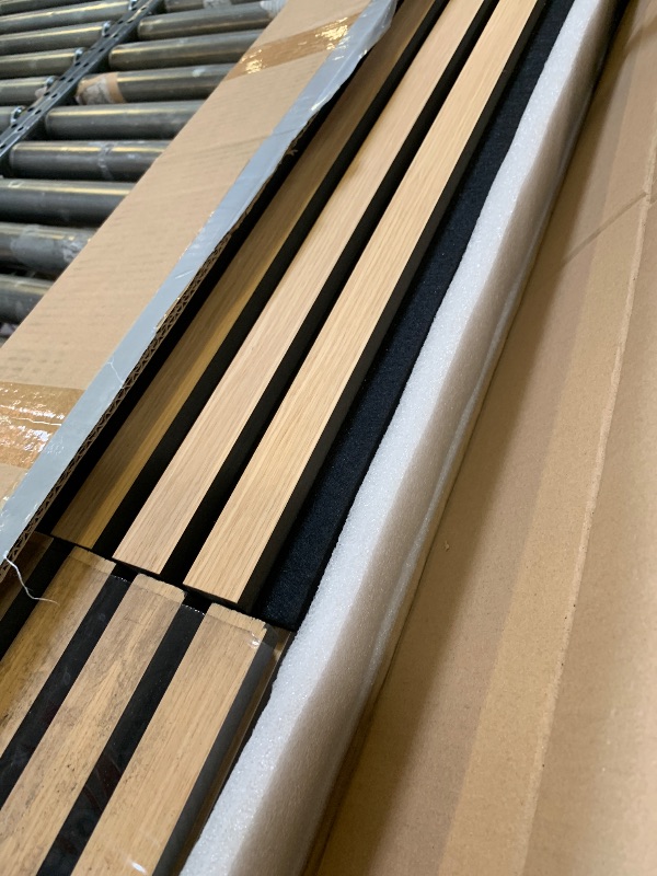 Photo 1 of VEVOR Wood Slat Acoustic Panels, 23.6 x 47.2 in, 4-Piece MDF Accent Wooden Wall Panels, Faux Wood Wall Board Panels for Modern Interior Decor and Noise Reduction, Light Oak
