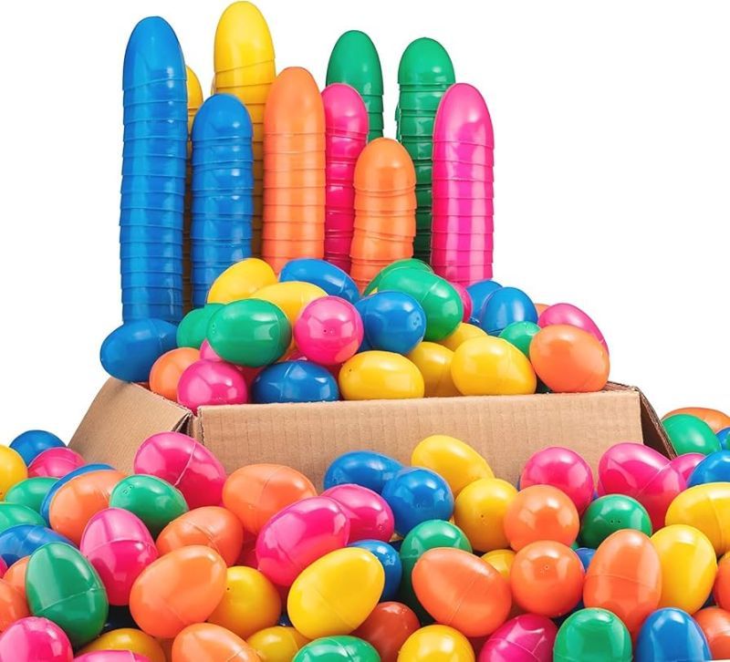 Photo 1 of  Easter Plastic Eggs Empty Easter Eggs Hinged Fillable Eggs for Easter Egg Hunt, Surprise Eggs, Basket Stuffers Fillers, Easter Party Favor for Kids