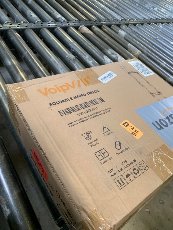 Photo 1 of Voipvvii Folding Hand Truck 500lbs, Portable Heavy Duty Dolly Cart, 6 Wheels Collapsible Luggage Cart with 2 Elastic Ropes - Compact Trolley Cart for Easy Moving - Ideal Hand Cart for Travel and More