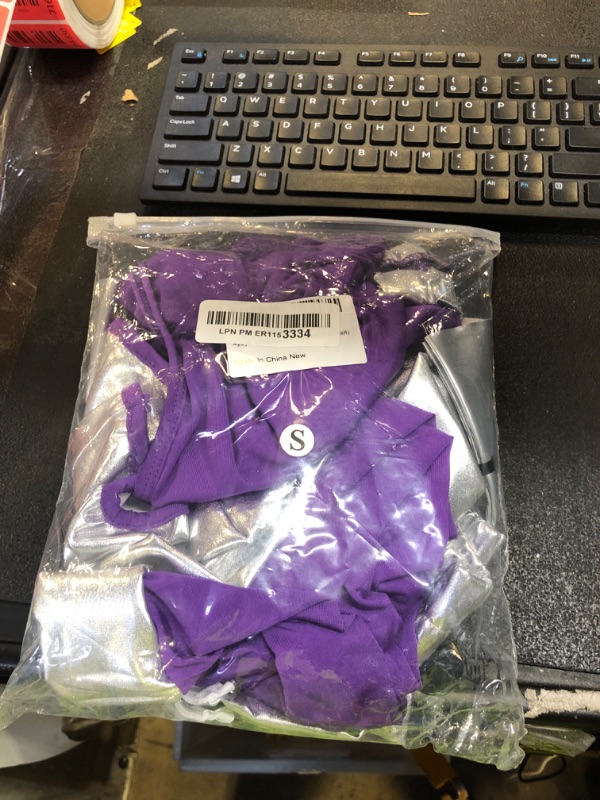 Photo 1 of  6Pcs Women Starfire Costume Cosplay Outfit Princess Koriand'r Skirt Top Dress Up with Gloves Socks for Halloween Adult (Small)