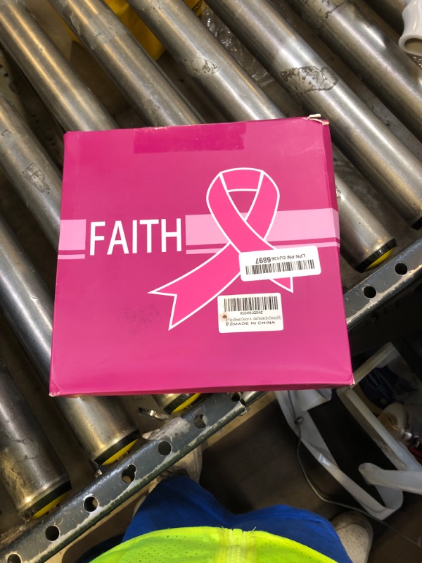 Photo 1 of 12 Pairs Breast Cancer Awareness Socks Bulk & 24 Pcs Pink Ribbon Stickers, Thick Pink Ribbon Football Socks for Events(S)