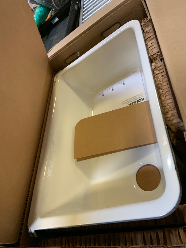 Photo 1 of Kohler 5827-0 Whitehaven® 32-3/4" undermount single-bowl farmhouse kitchen sink, White