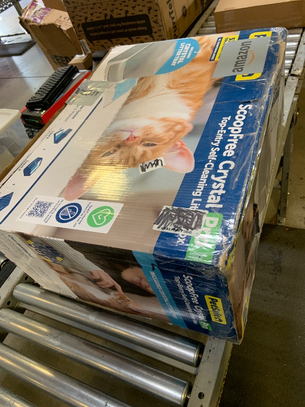 Photo 1 of PetSafe ScoopFree Crystal Pro Self-Cleaning Automatic Litter Box - Top-Entry Motion-Sensing Cat Box with Integrated Health Counter - Includes 1 Disposable Crystal Litter Tray