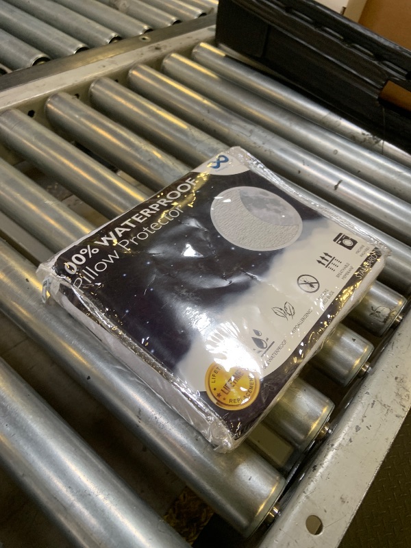 Photo 1 of 100% Stain Resistant & Waterproof Standard Size Pillow Protectors with Zipper Set of 2 - Bed Bug & Dust Mite Proof White Pillowcases - Breathable, Comfortable Covers for Pillows, 21 x 27 Inches