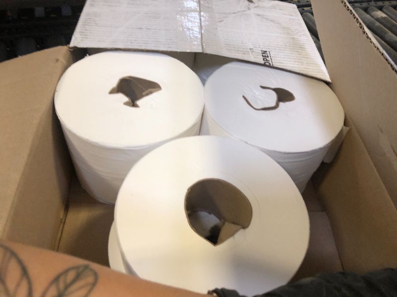 Photo 1 of AmazonCommercial 2-Ply White 9' Jumbo Roll Toilet Paper/Bath Tissue (416972)|Bulk for Business |Septic Safe |Compatible with Universal Dispensers|FSC Certified |1000 feet per Roll (12 Rolls)()