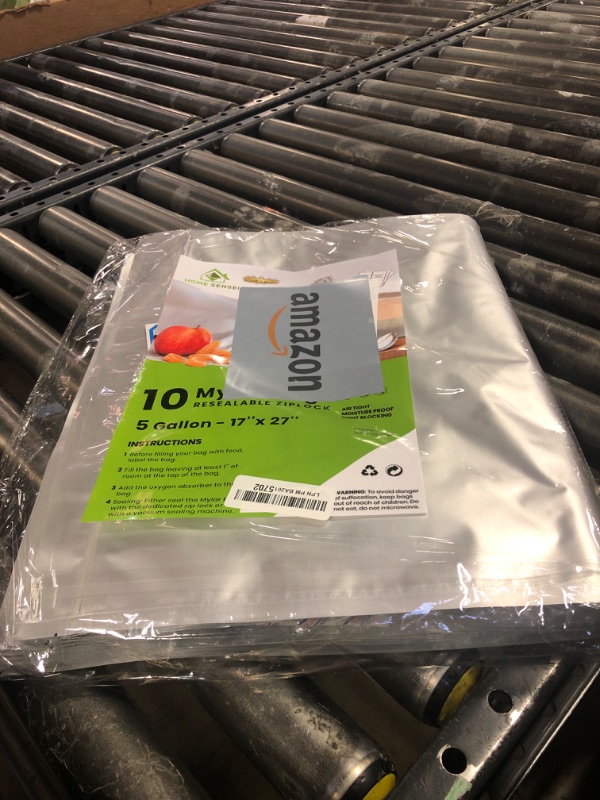 Photo 1 of 10pcs 5 Gallon Mylar Bags for Food Storage - 10 Mil Thick - Extra large bags 5 Gallon with Oxygen Absorbers 2500cc - Zipper Resealable Milar Bags - Bolsas Mylar 5 Galones