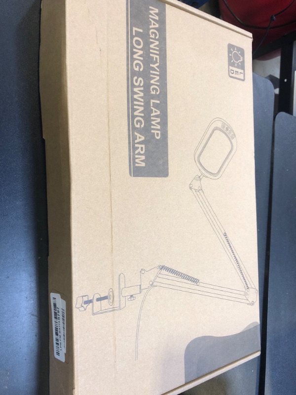 Photo 1 of 10X Rectangle Magnifying Glass with Light and stand, 2*16 Inch Swivel Arm LED Lighted Clamp Desk Lamp, 5 Color Modes Stepless Dimmable, Large Magnifier with Light for Reading Painting Craft Close Work